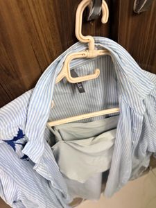 new shoppers stop inner crop top and striped shirt