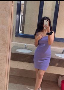 korean Lavender Bodycon Mini Dres