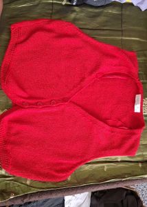 Primark Red Crochet Knit Top | Imported | Made in