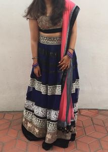 Elegant Blue Sequined Lehenga Choli