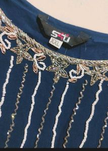 Sea🌊Blue Sharara Suit With Dupatta 34 Bust