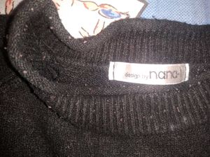 Cozy Embroidered Black Sweater