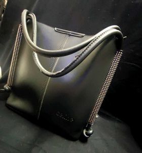 Elegant Black Handbag with Studded Detail
