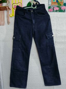 Dark Wash Cargo Jeans