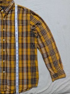 Men's Yellow Plaid Long Sleeve Shirt