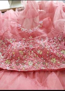 Peach Net Lehanga