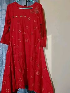 Beautiful Branded Red Asynchronous Kurta