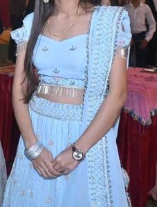 Very Beautiful Skyblue Party Wear Lehnga