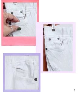 White denim cotton Ripped Jeans for girls/women