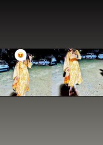 Beautiful Orange Tie-Dye Ethnic Gown
