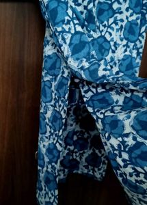 Blue Floral Print Kurta