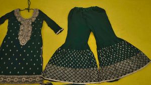 Elegant Green Gharara Suit Set