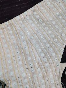 Stylish Sequin Saree with Blouse Piece