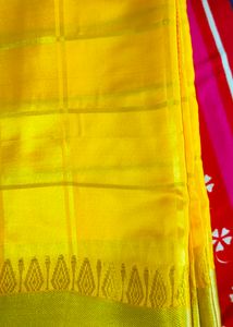 Yellow Checkered Saree