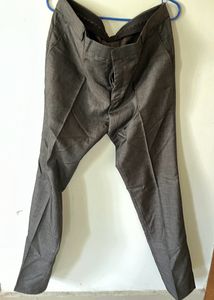 Brown Formal Pant With Small Checked Detailing