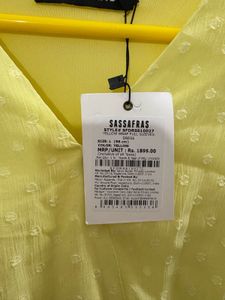 Sassafras Yellow Polka Dot Mini Dress