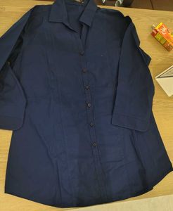 Classic Navy Blue Button-Up Shirt