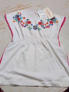 12-14 year Adorable Floral Embroidered Top