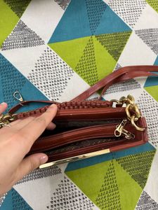 Stylish Brown Handbag with Gold Chain Strap