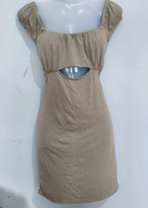 Ribbed Cut-Out Bodycon Dress