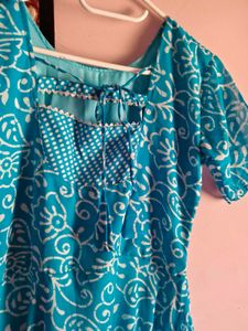 Blue Printed Dress