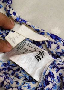 Blue Floral Knot Front Cami Top