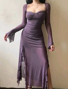 Newme sweetheart neck side ruffle dress