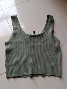 Ribbed Button-Up Crop Top