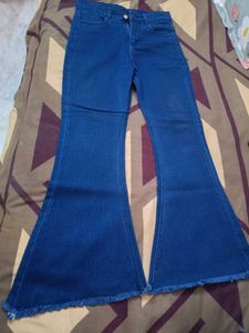 Blue bootcut jeans