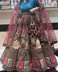 Embroidered Velvet Lehenga Choli