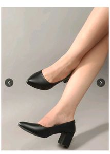 Stylish Black Block Heel Pumps