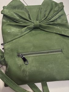 Green Clutch Bag with Bow Detail
