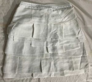 White Layered Ruffle Skirt