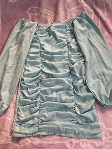 Ruched Long Sleeve Mini Dress