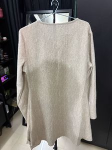 Chic Tweed-Style Dress with Pearl Buttons