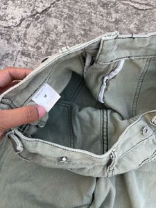 Green Wide Leg Cargo Jeans