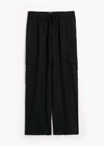 Unisex Black Wide Leg Cargo Pants