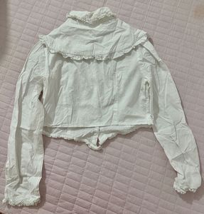 Miss Miao White cropped Blouse