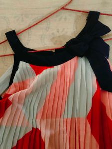 Geometric Print Pleated Dress