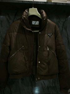 Stylish Brown Puffer Jacket Size L