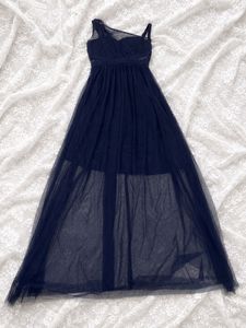 Elegant Navy Blue Tulle Dress