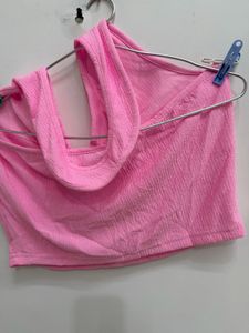 Shein Textured Halter Neck Crop Top