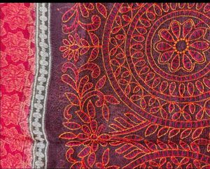 Vibrant Red Printed Saree with blouse pc