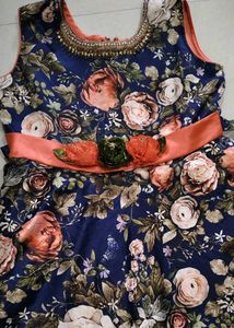 Stunning Floral Print Ethnic Gown
