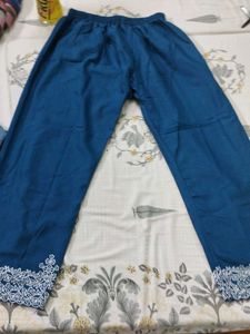 Blue Embroidered kurta set with dupatta