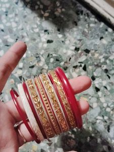 Set of Red and Gold Bangles