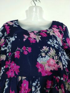 Navy Blue And Multicolor Tunic (Wo
