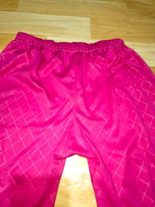 Bright Pink Geometric Pattern Palazzo Pants