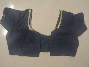Elegant Navy Blue Embellished Blouse