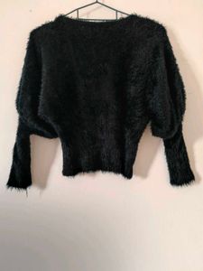Cozy Black Fur Sweater